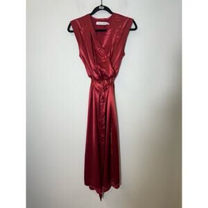 Bishop+Young Red V Neck Long Dress Sz S
